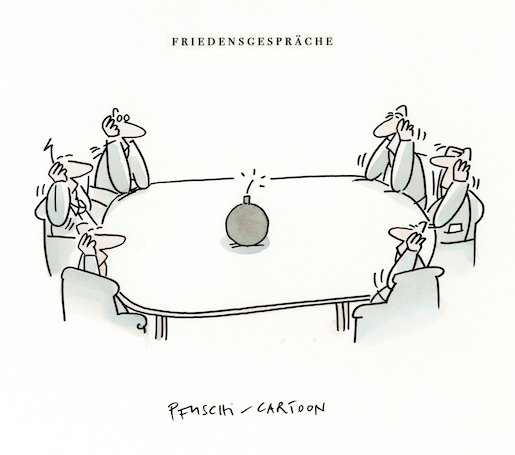 Pfuschi-Cartoon _ Friedensgespräche